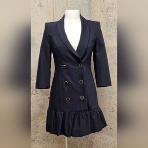 Zara Black Double-Breasted Jacket Dress